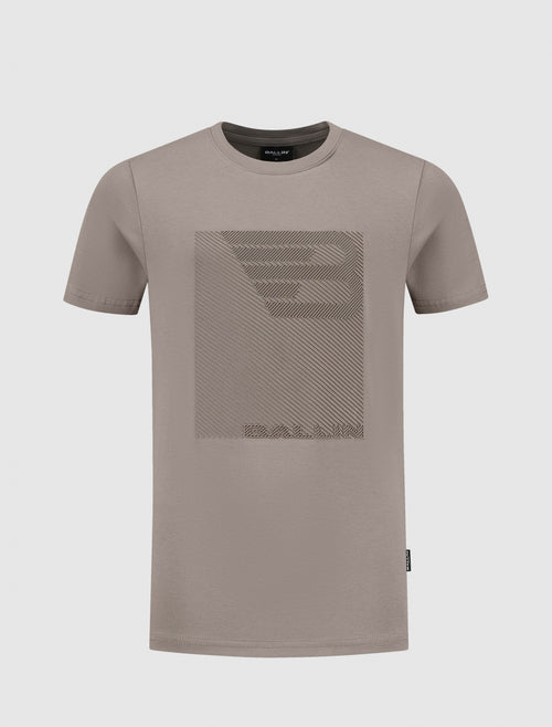 Junior Lined Icon Logo T-Shirt | Taupe