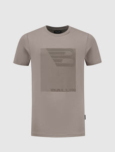 Kids Lined Icon Logo T-Shirt | Taupe