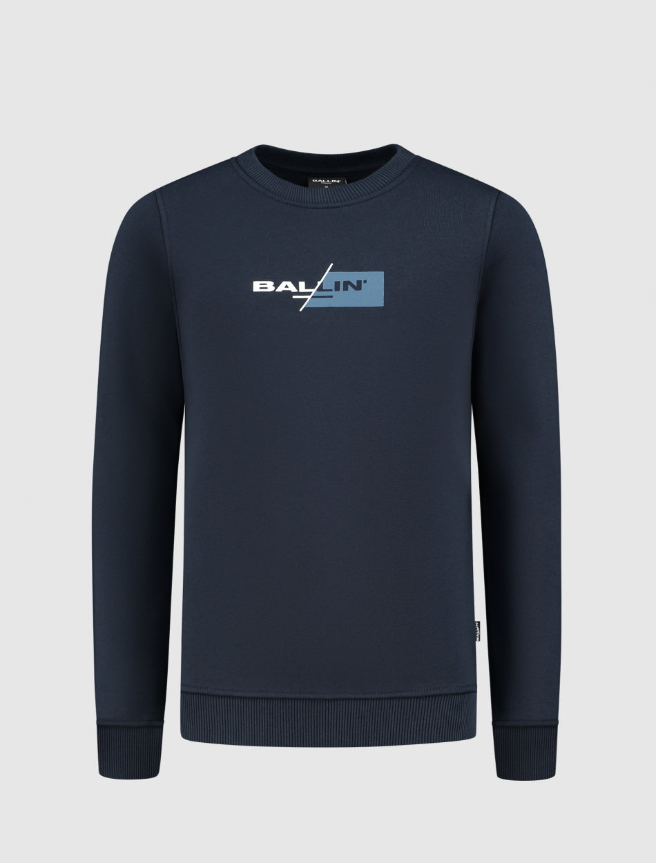 Kids Split Logo Sweater | Navy