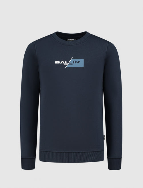 Junior Split Logo Sweater | Navy