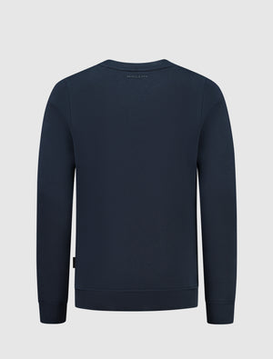 Kids Lined Icon Logo Sweater | Navy