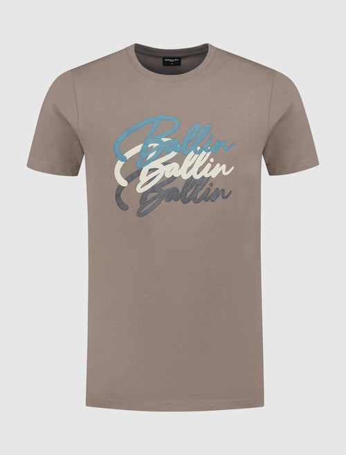 Gradient Logo Print T-shirt | Taupe