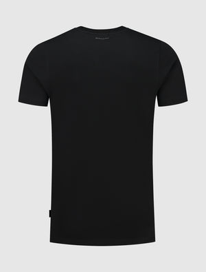 Rounded Logo Print T-shirt | Black