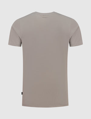 Rounded Logo Print T-shirt | Taupe