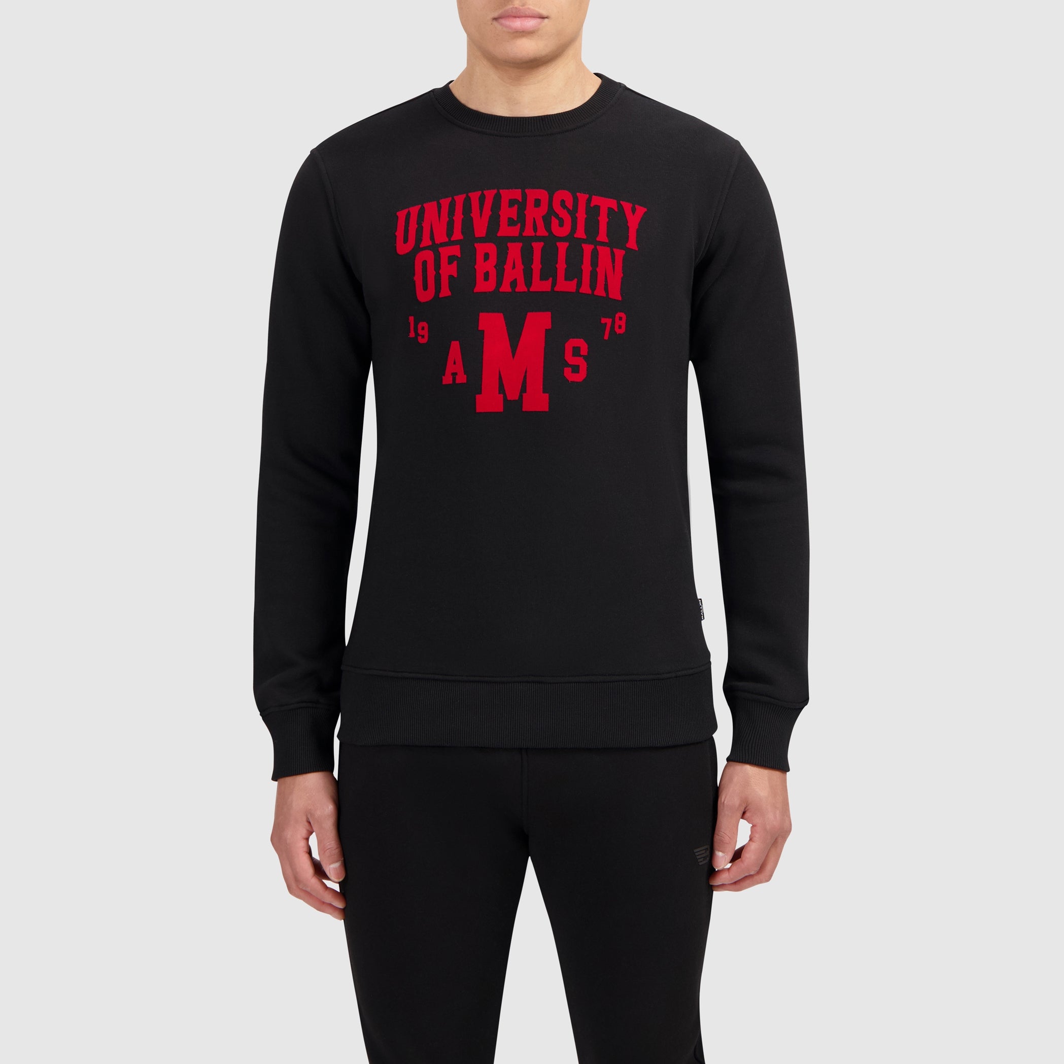 University Print Sweater | Black