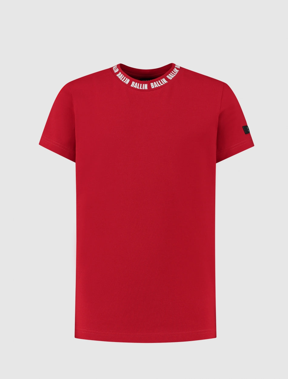 Junior Collar Logo T-shirt | Red