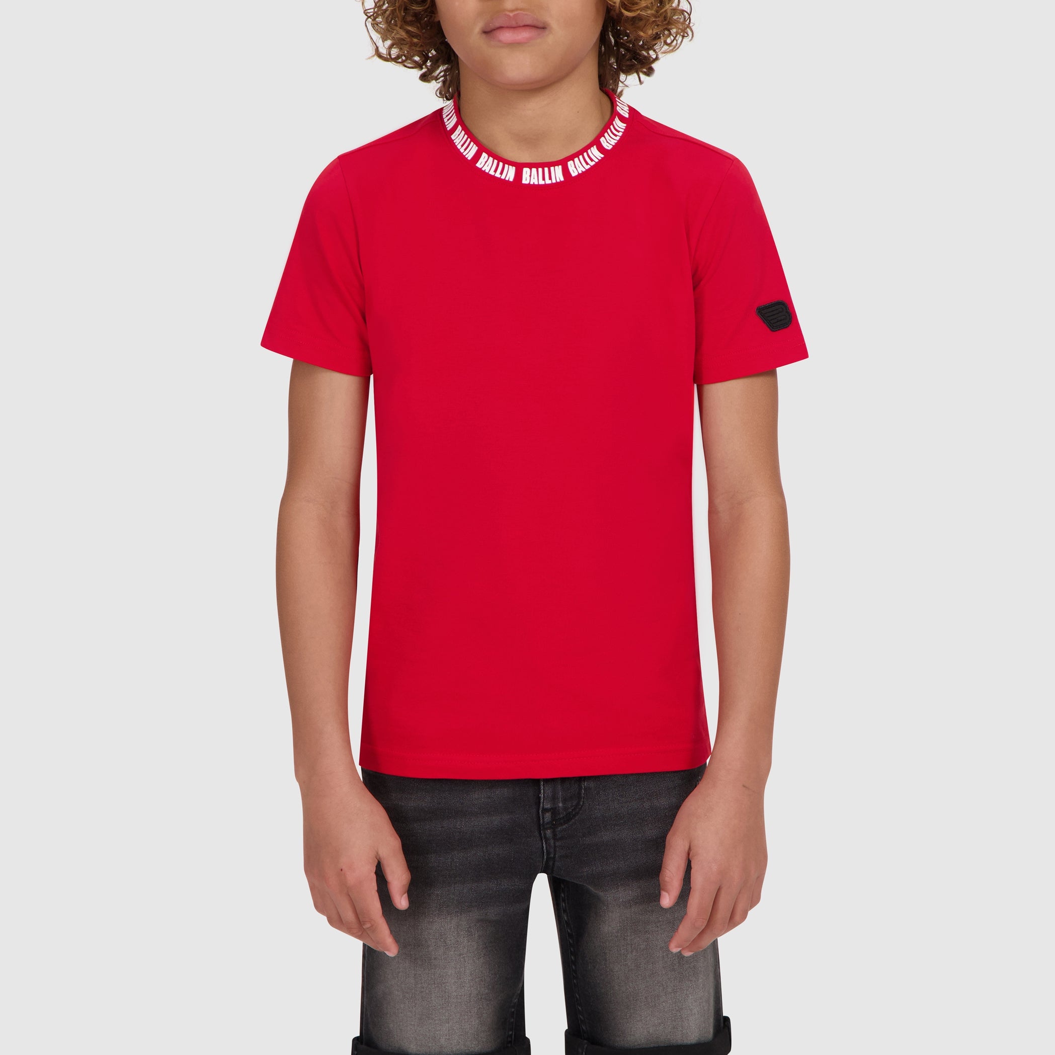 Junior Collar Logo T-shirt | Red