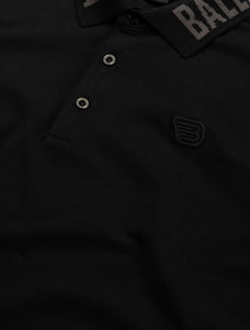 Jacquard Logo Polo | Black