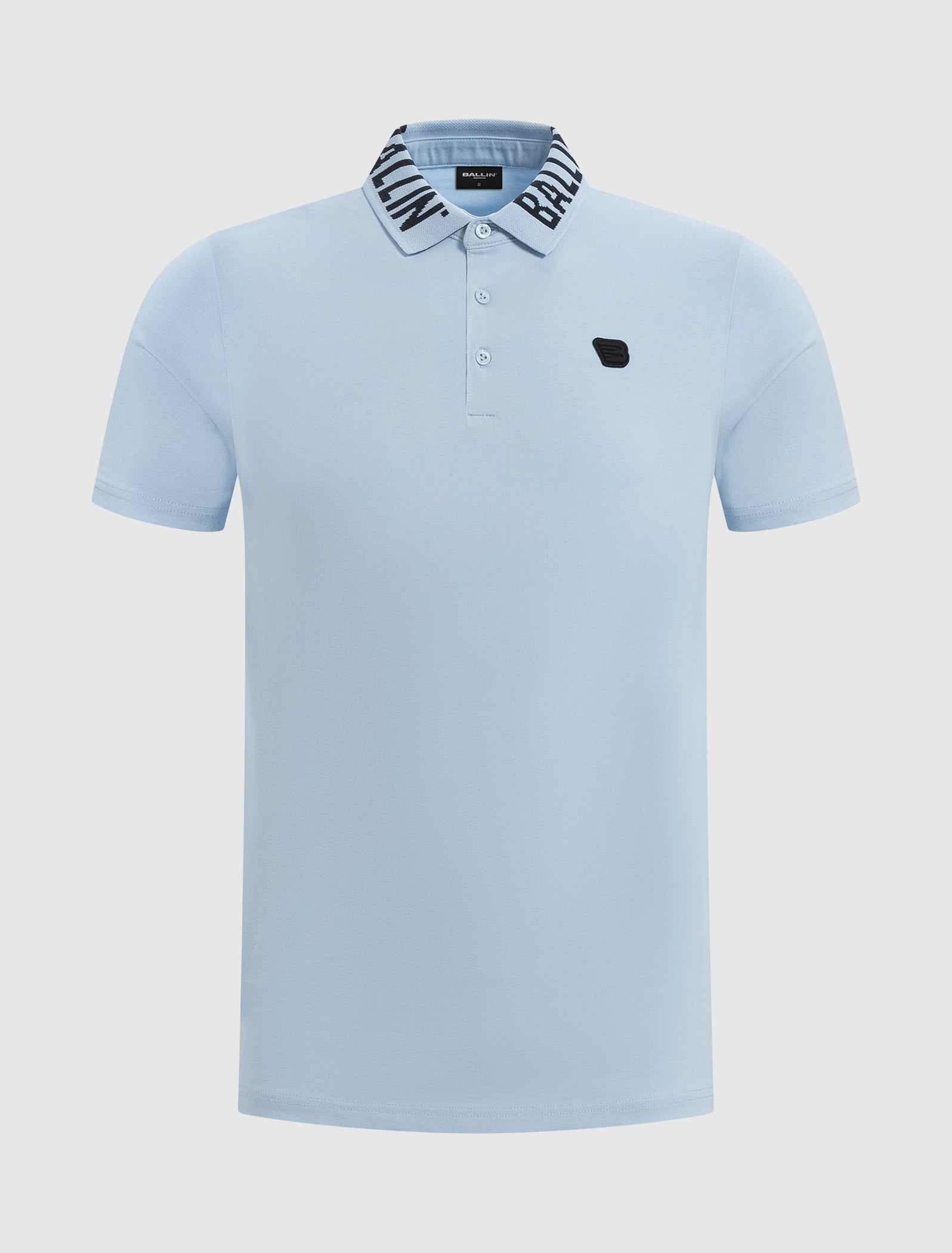 Jacquard Logo Polo | Lt Blue