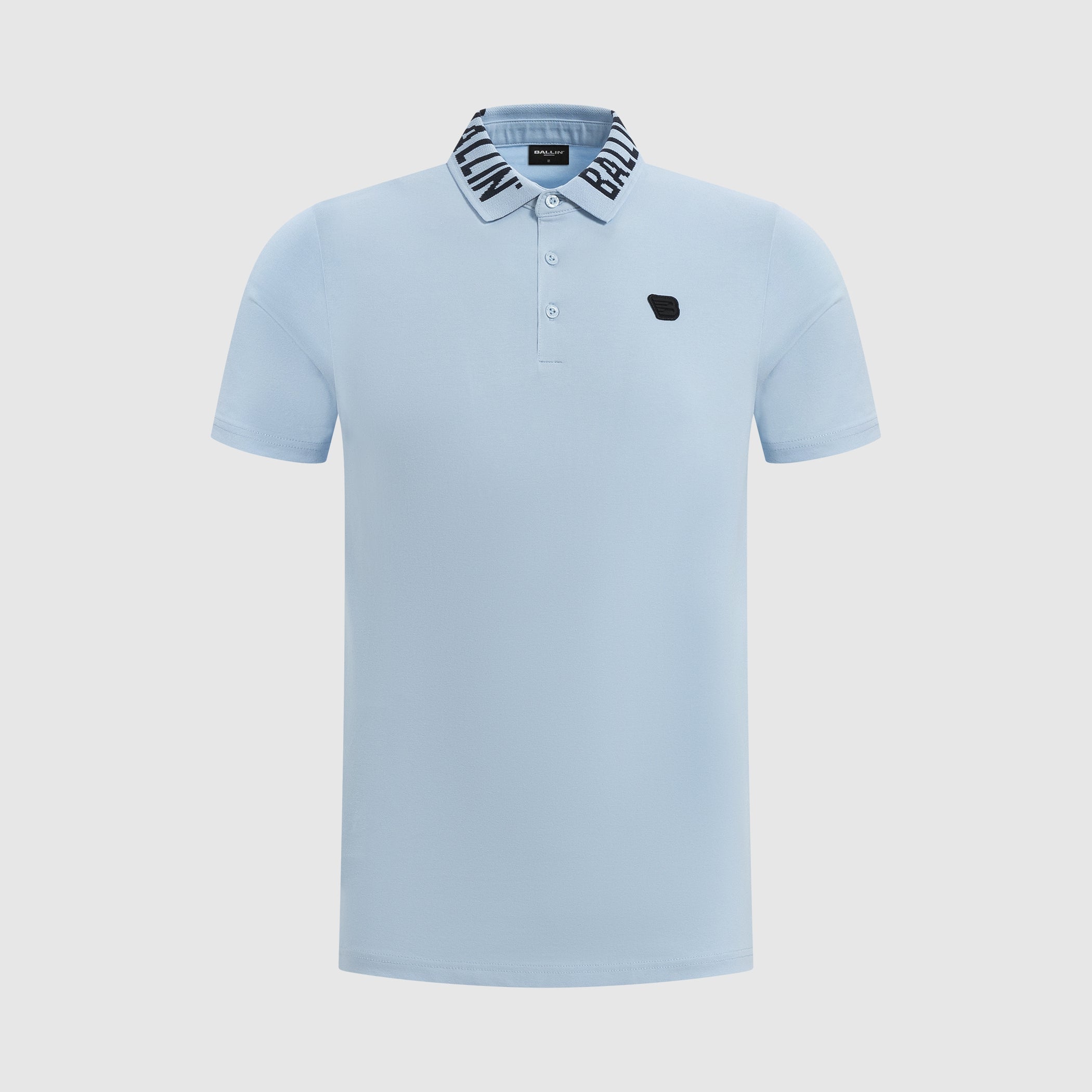 Jacquard Logo Polo | Lt Blue