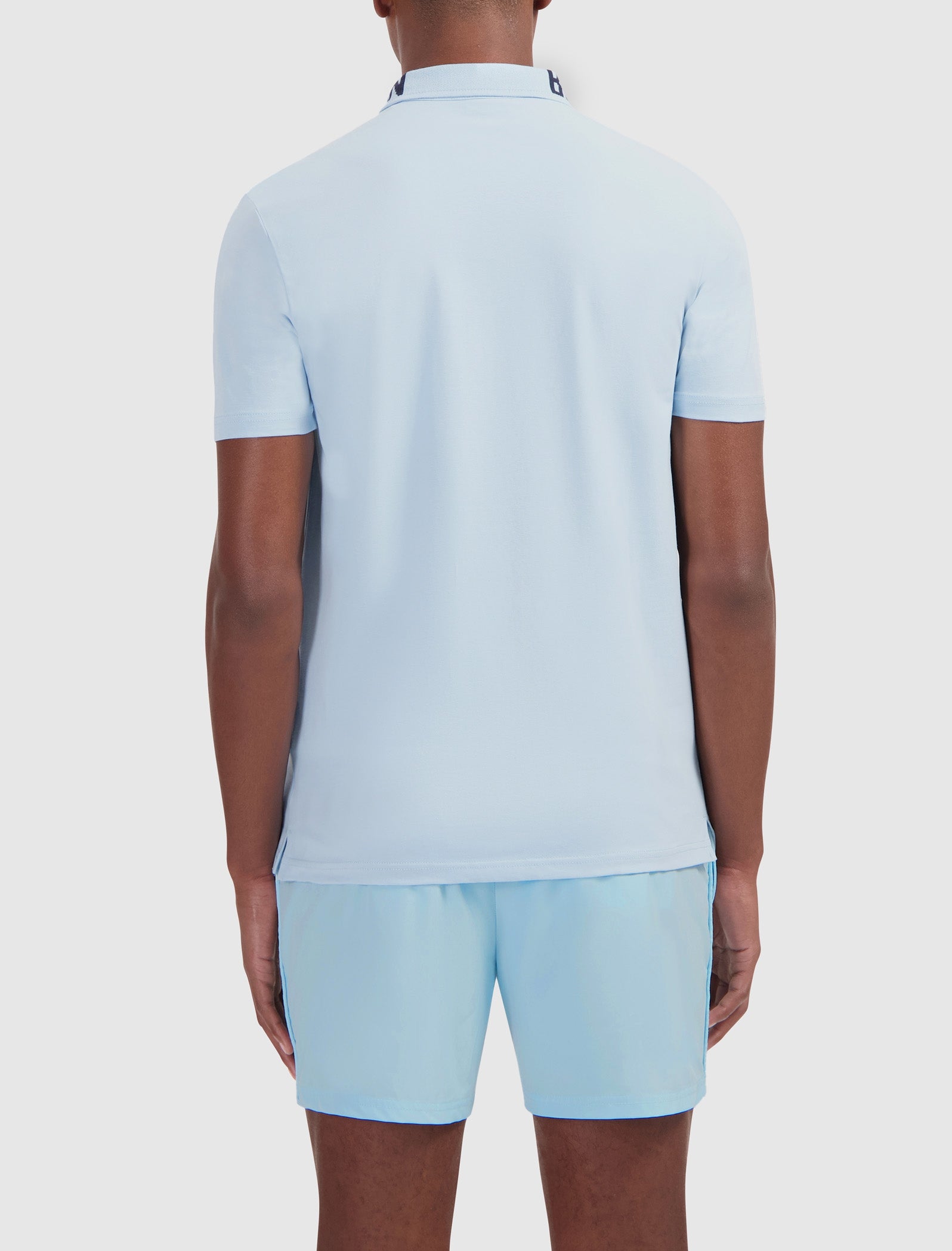 Jacquard Logo Polo | Light Blue