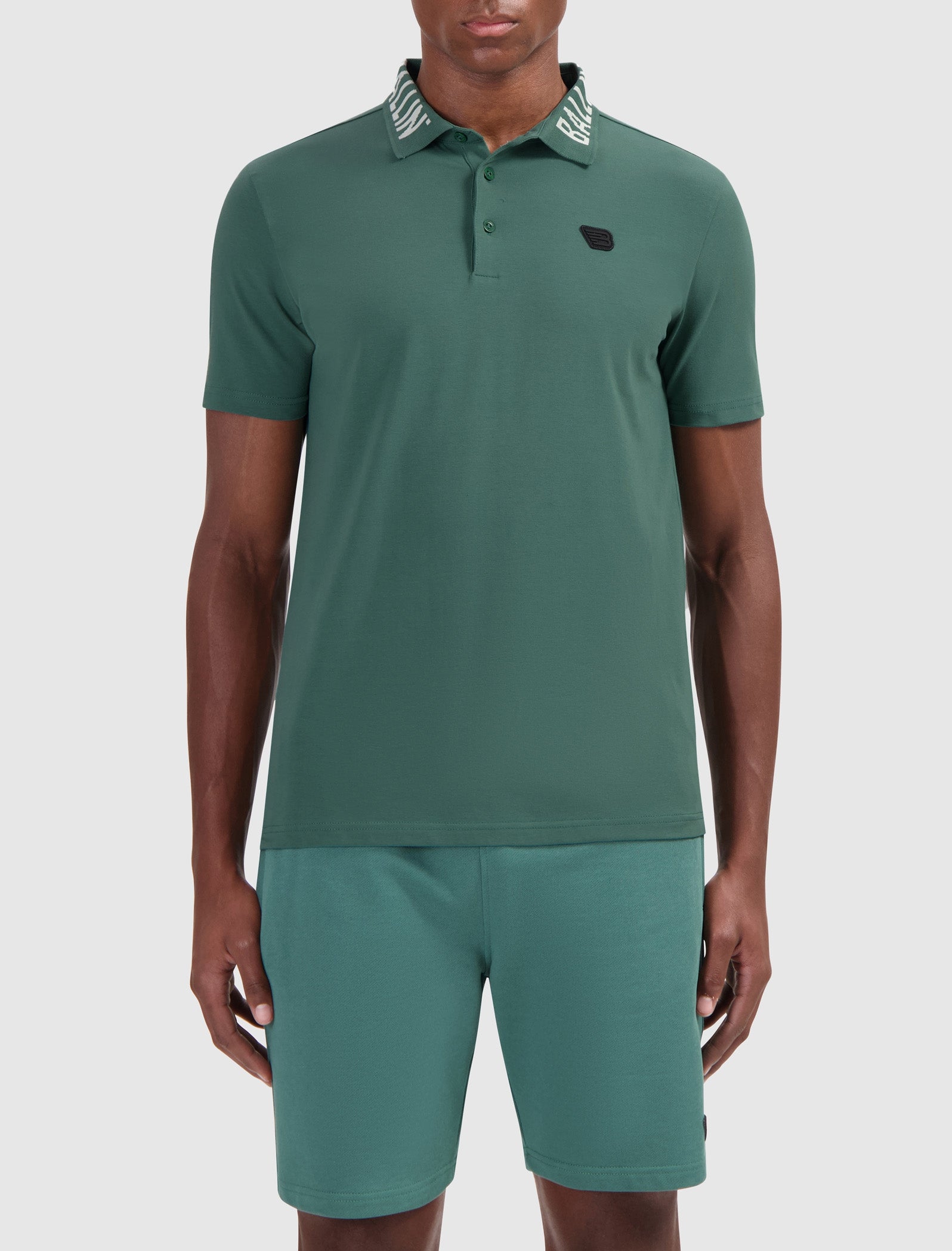 Jacquard Logo Polo | Faded Green