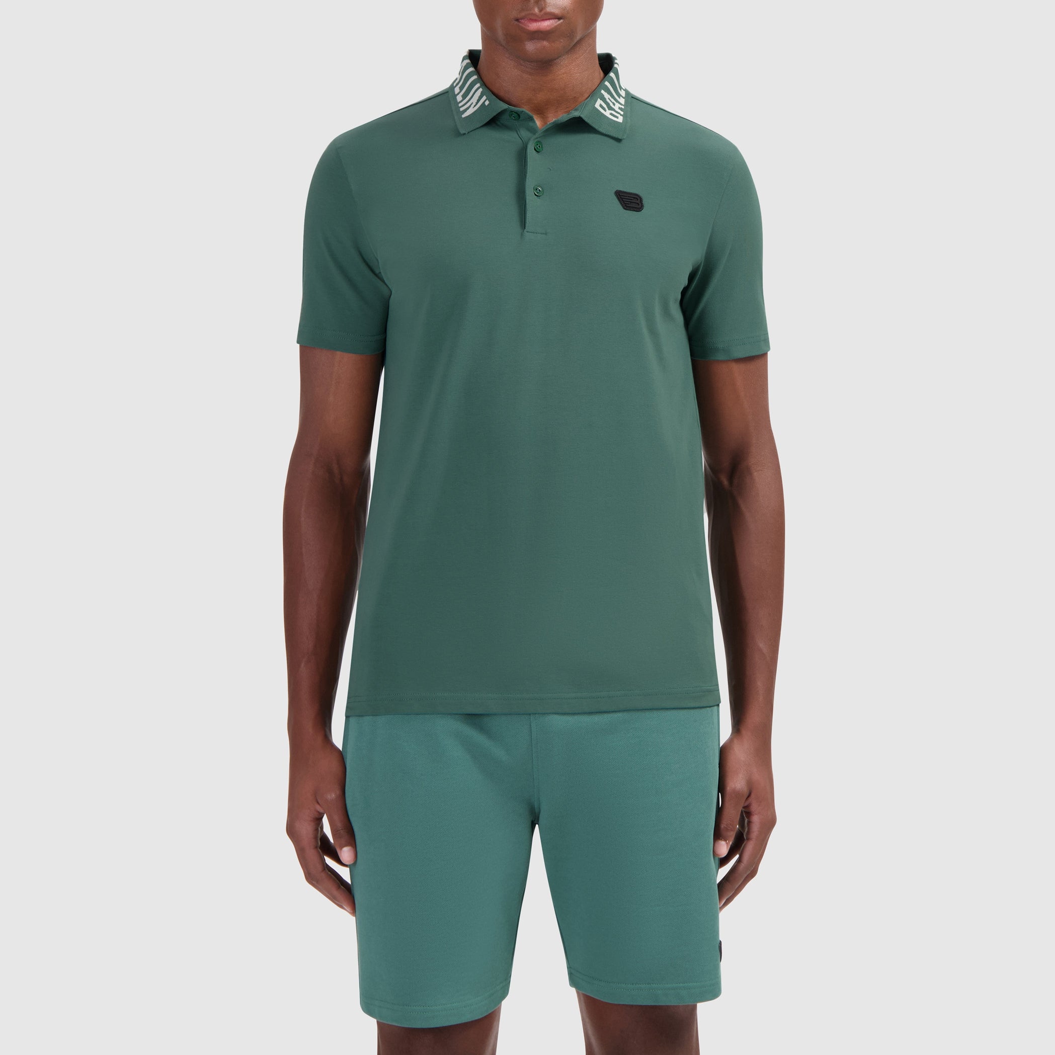 Jacquard Logo Polo | Faded Green