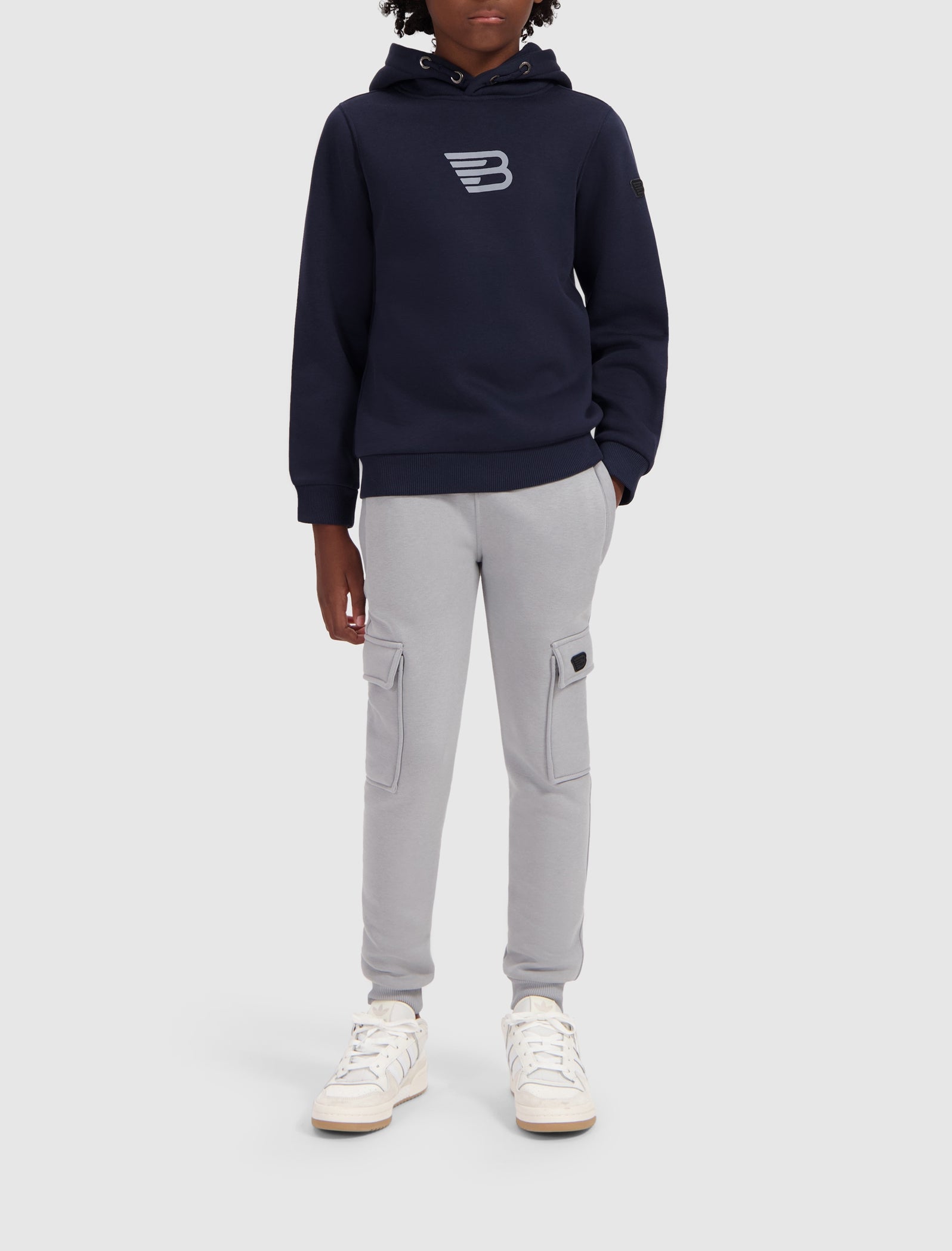 Junior Fading Logo Hoodie | Navy