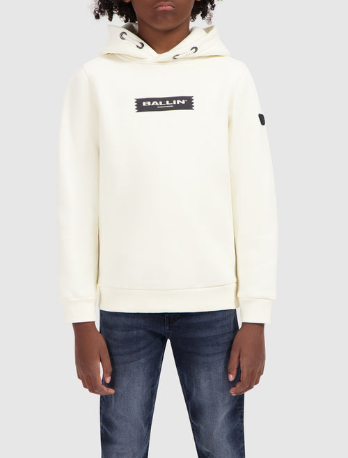 Junior Die-Cut Flock Hoodie | Off White