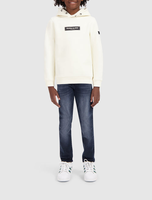 Junior Die-Cut Flock Hoodie | Off White