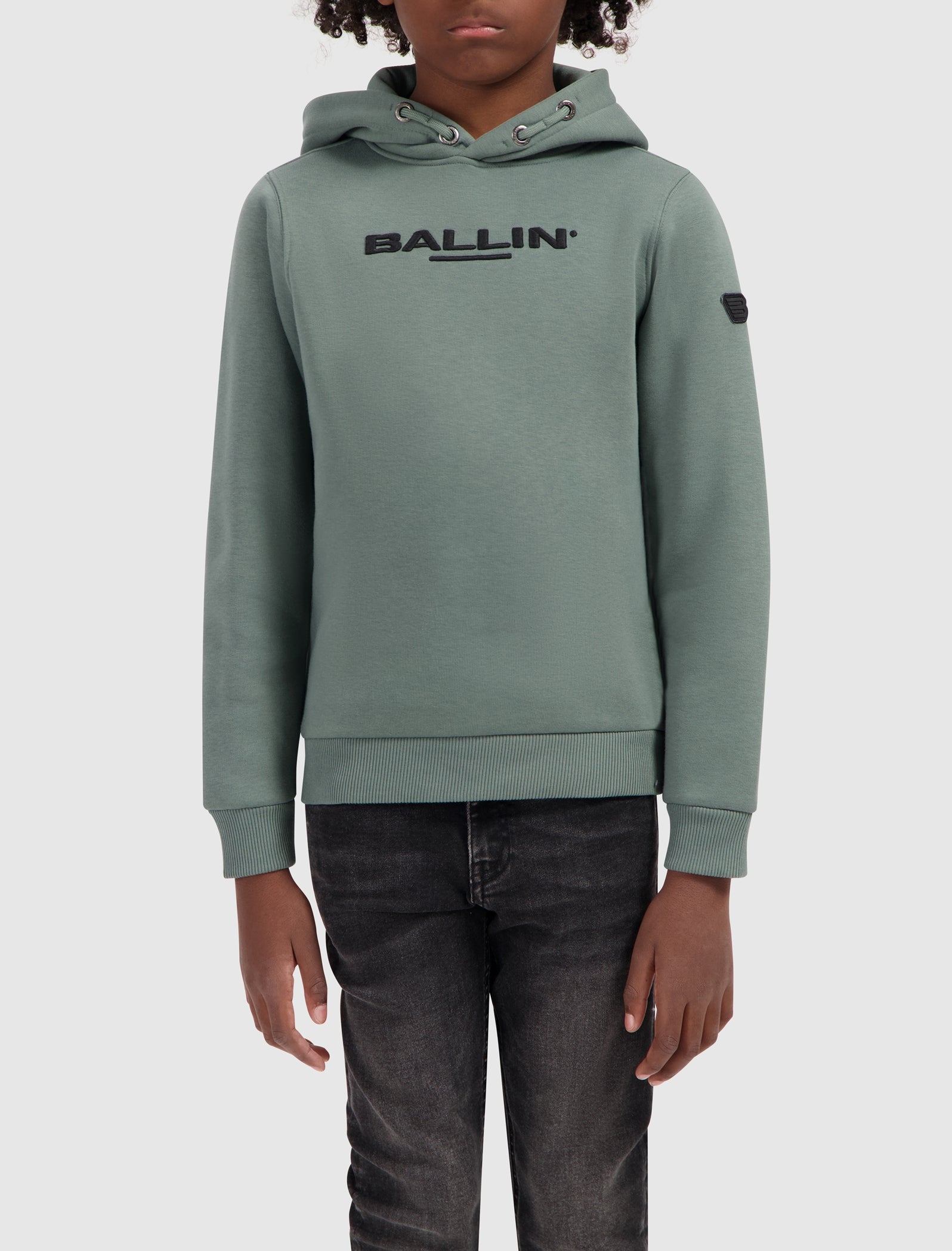 Junior Embroidery Logo Hoodie | Army Green