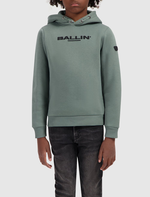 Junior Embroidery Logo Hoodie | Army Green