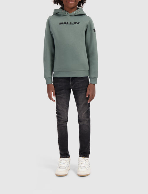 Junior Embroidery Logo Hoodie | Army Green