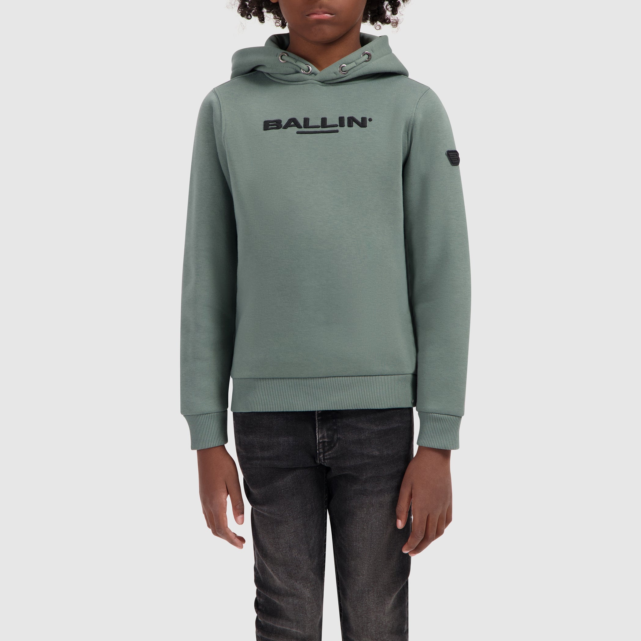 Junior Embroidery Logo Hoodie | Army Green