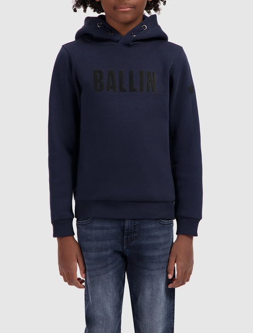 Junior Perforated Logo Hoodie | Navy