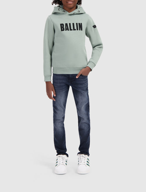 Junior Perforated Logo Hoodie | Dark Mint