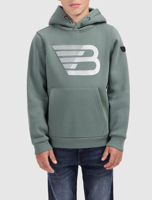 Junior HD Icon Logo Hoodie | Army Green