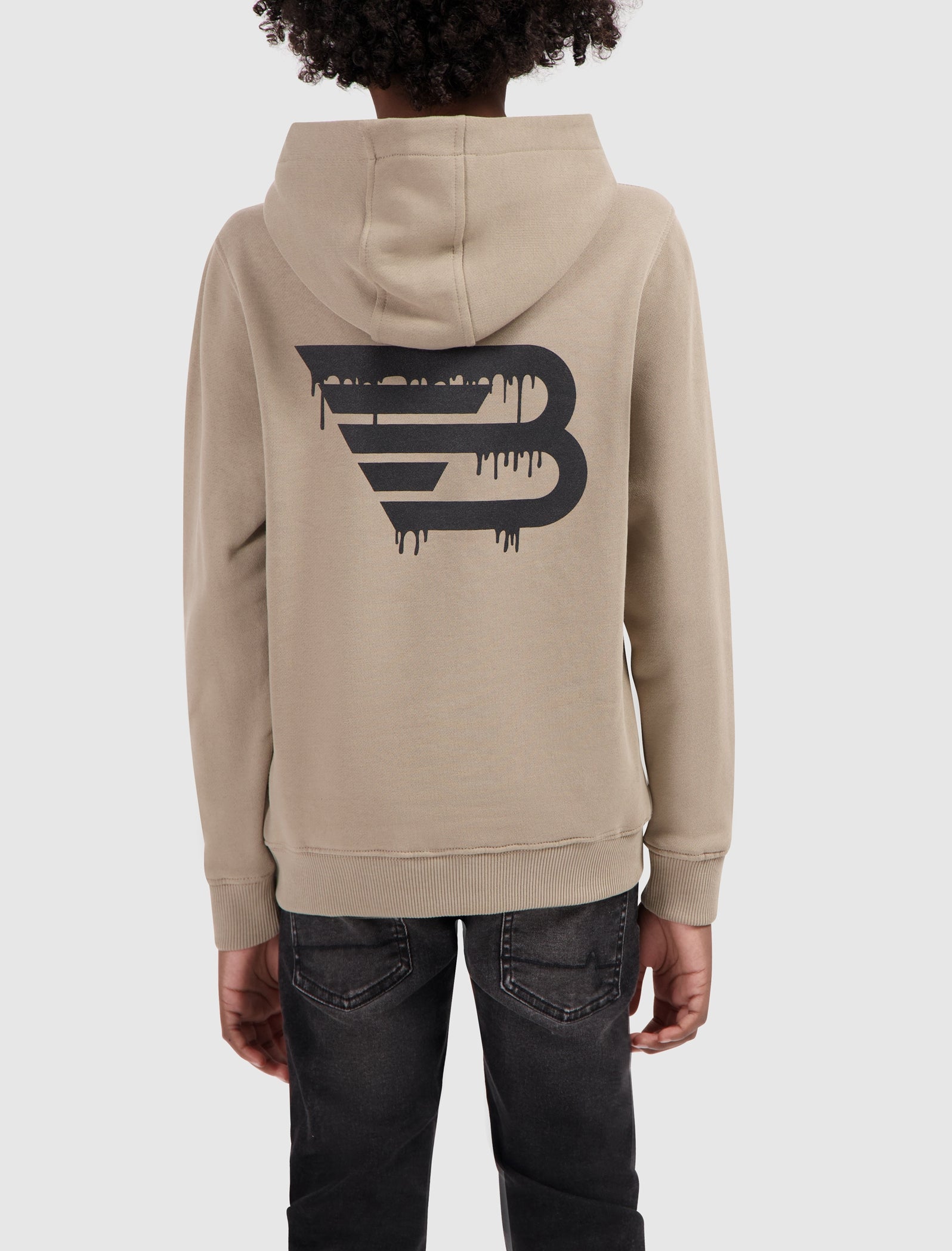 Junior Dripping Logo Hoodie | Taupe