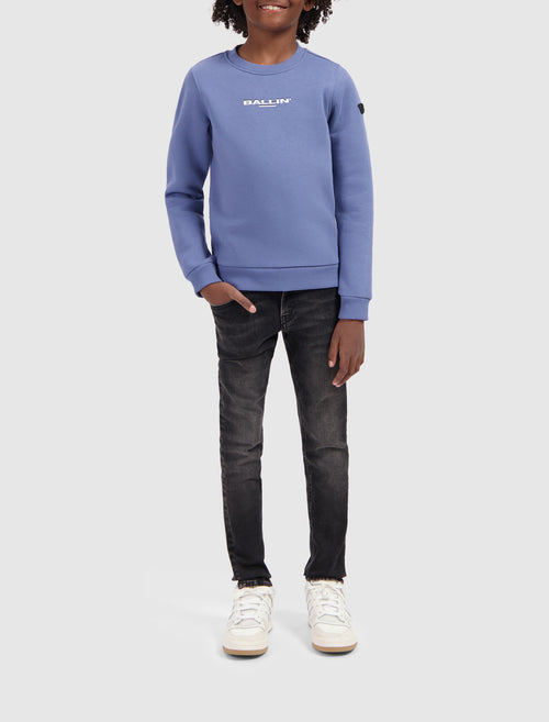 Junior Fish-eye Logo Sweater | Blue Grey