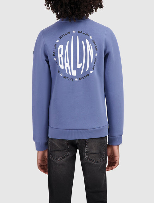 Junior Fish-eye Logo Sweater | Blue Grey