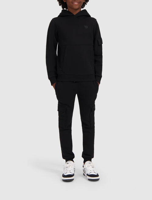 Junior Sleeve Pocket Hoodie | Black