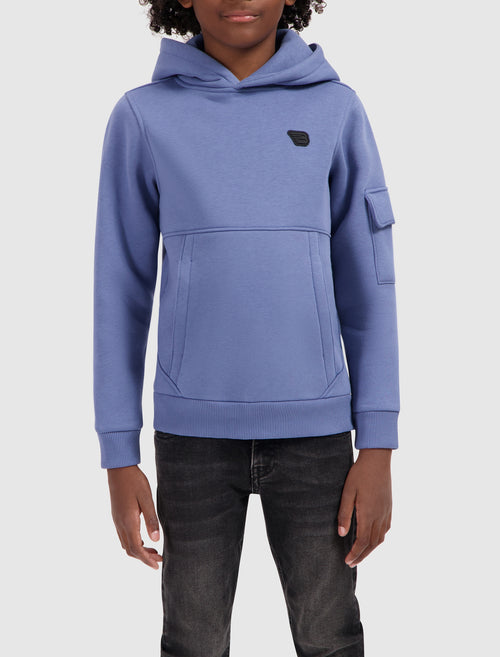 Junior Sleeve Pocket Hoodie | Blue Grey