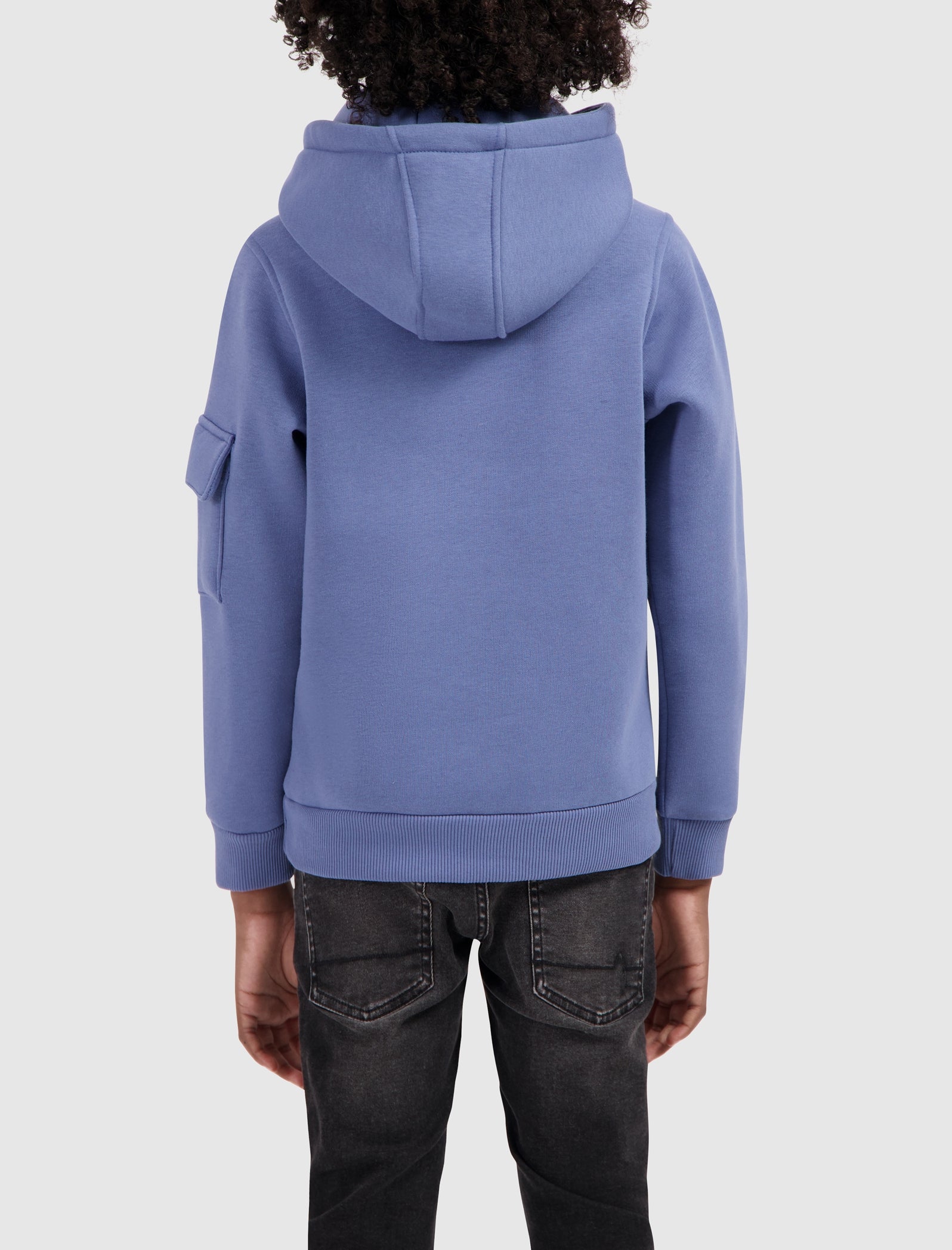 Junior Sleeve Pocket Hoodie | Blue Grey