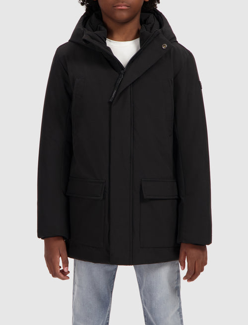 Junior Logo Badge Parka | Black