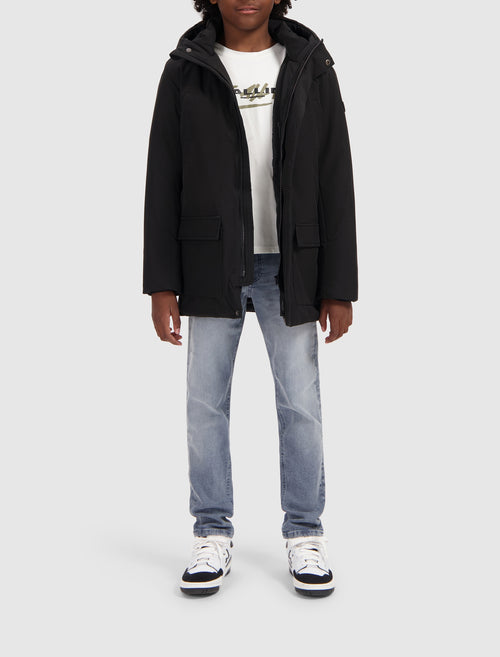 Junior Logo Badge Parka | Black