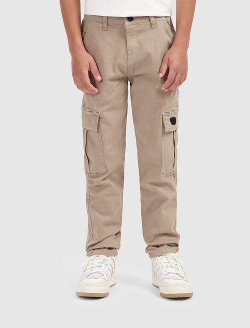 Junior Logo Badge Cargo Pants | Taupe