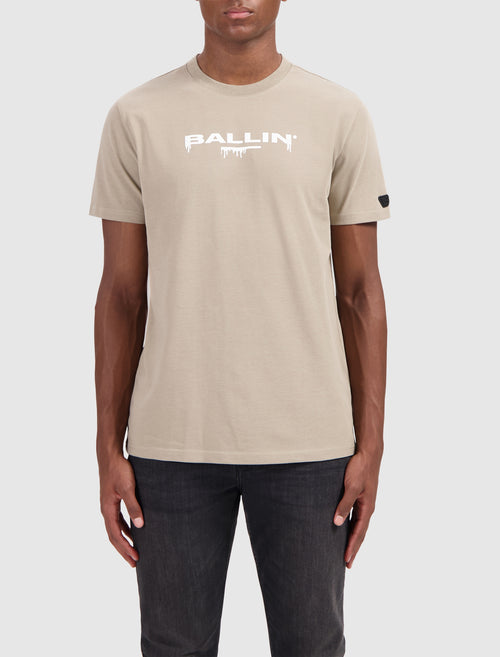 Dripping Logo T-shirt | Taupe