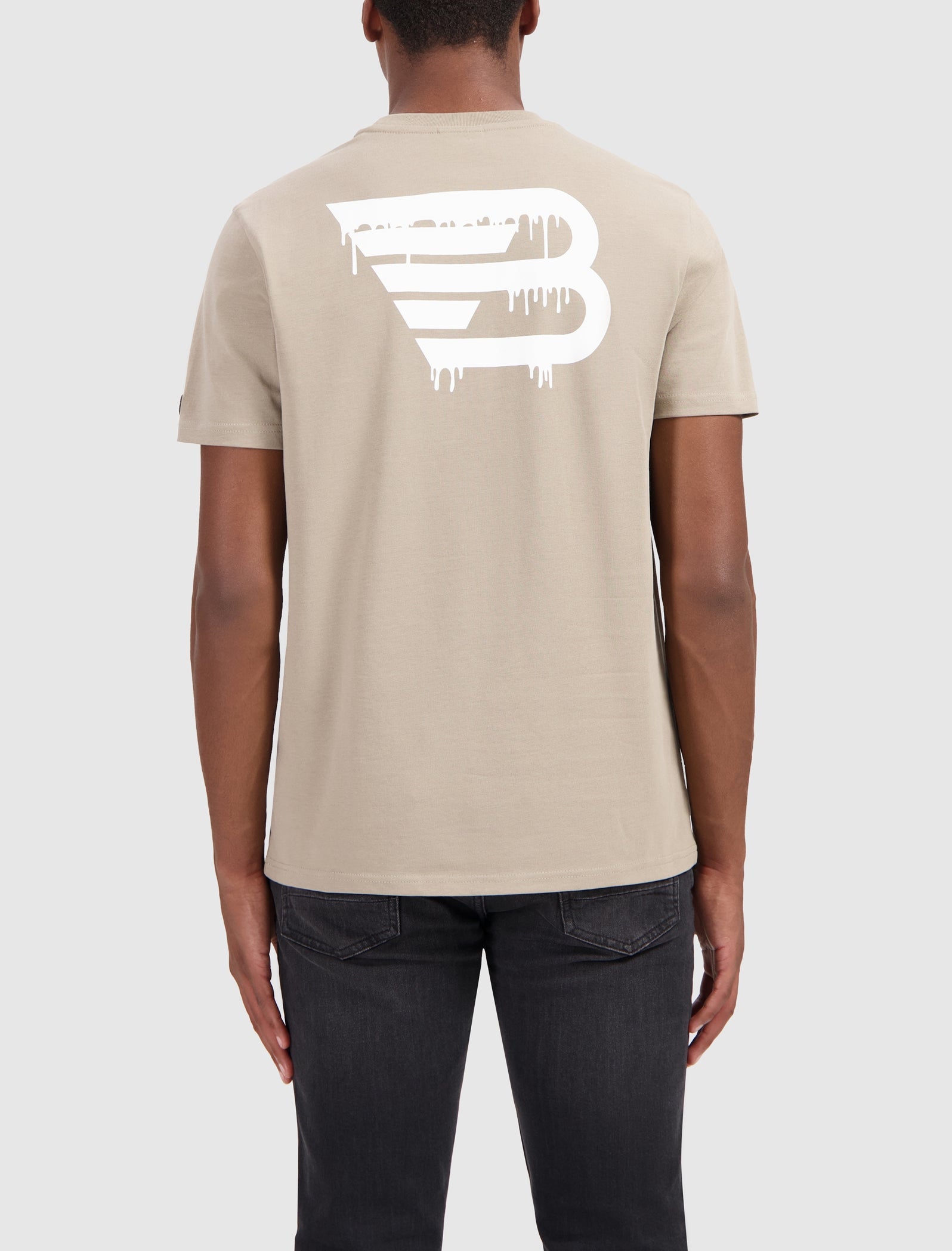 Dripping Logo T-shirt | Taupe
