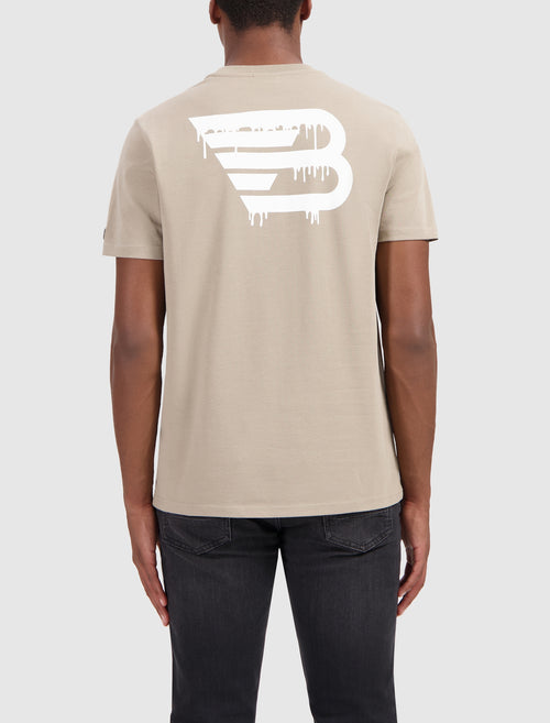 Dripping Logo T-shirt | Taupe