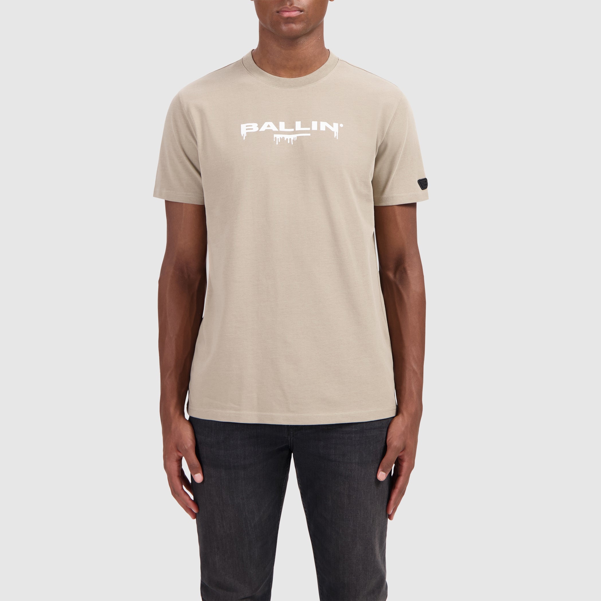 Dripping Logo T-shirt | Taupe