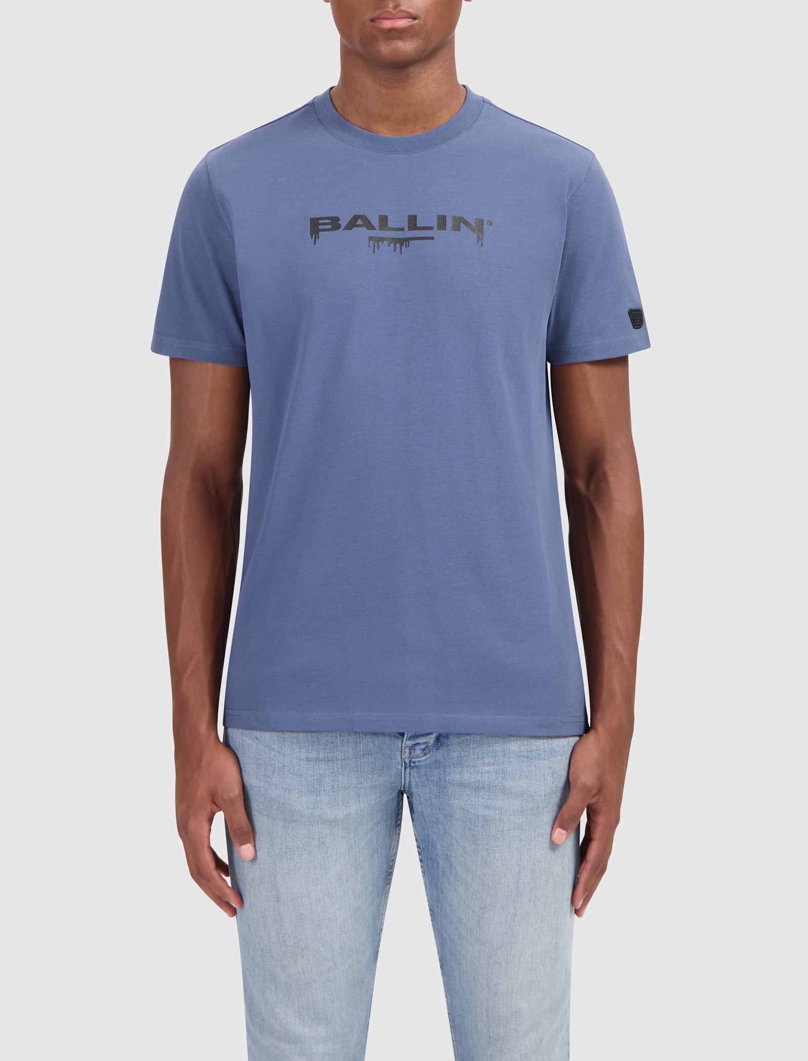 Dripping Logo T-shirt | Blue Grey
