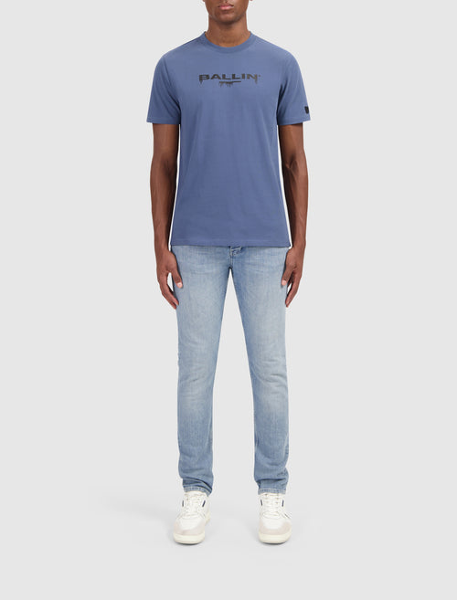 Dripping Logo T-shirt | Blue Grey