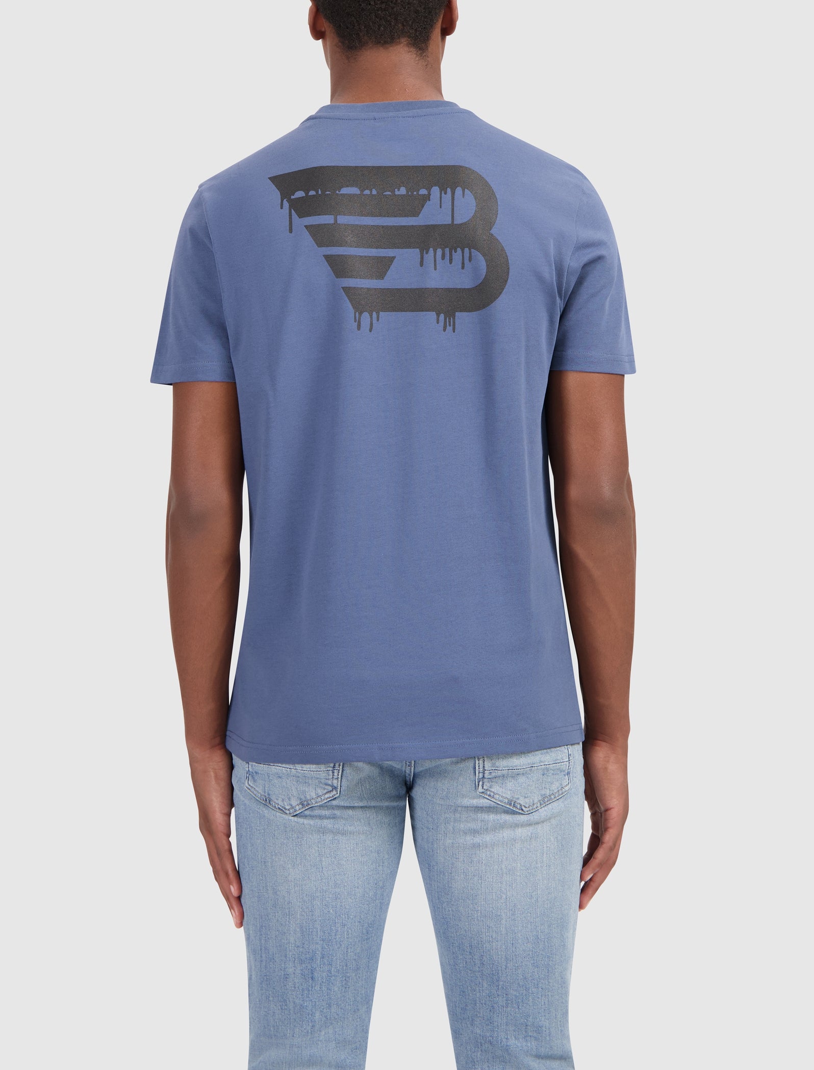 Dripping Logo T-shirt | Blue Grey