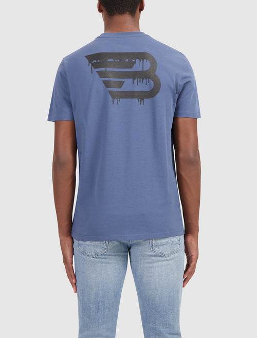 Dripping Logo T-shirt | Blue Grey