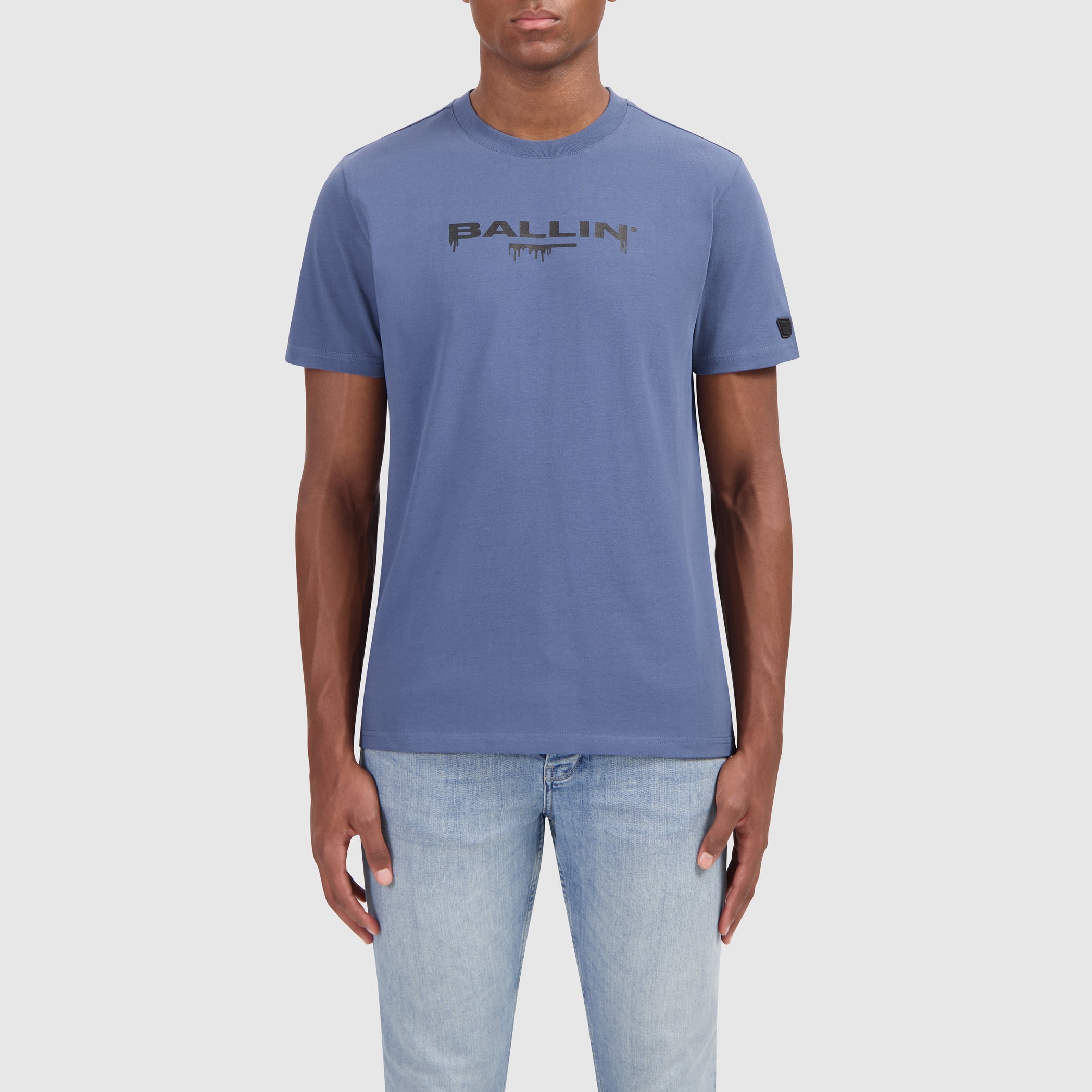 Dripping Logo T-shirt | Blue Grey