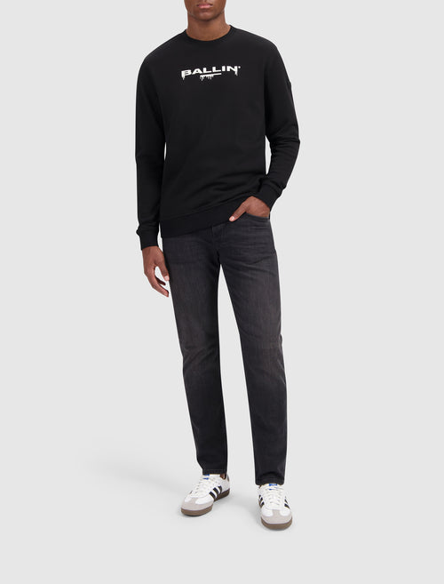 Dripping Logo Sweater | Black