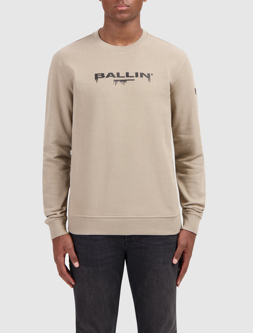 Dripping Logo Sweater | Taupe