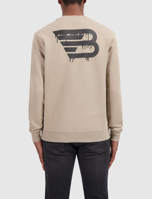 Dripping Logo Sweater | Taupe
