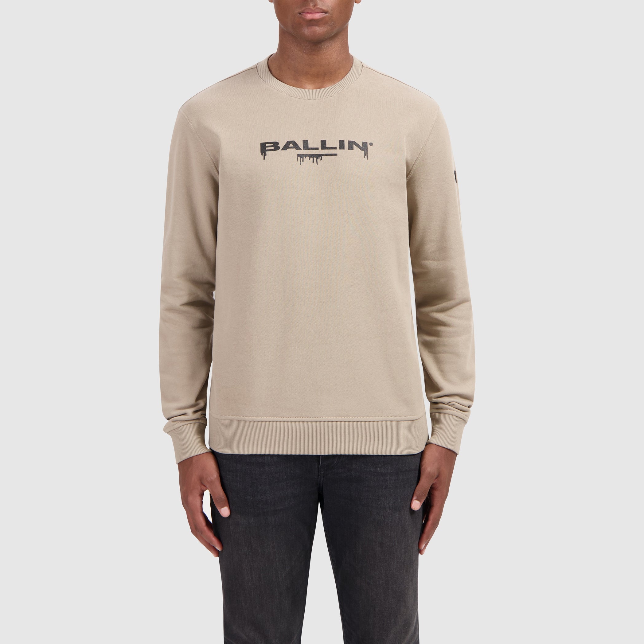 Dripping Logo Sweater | Taupe