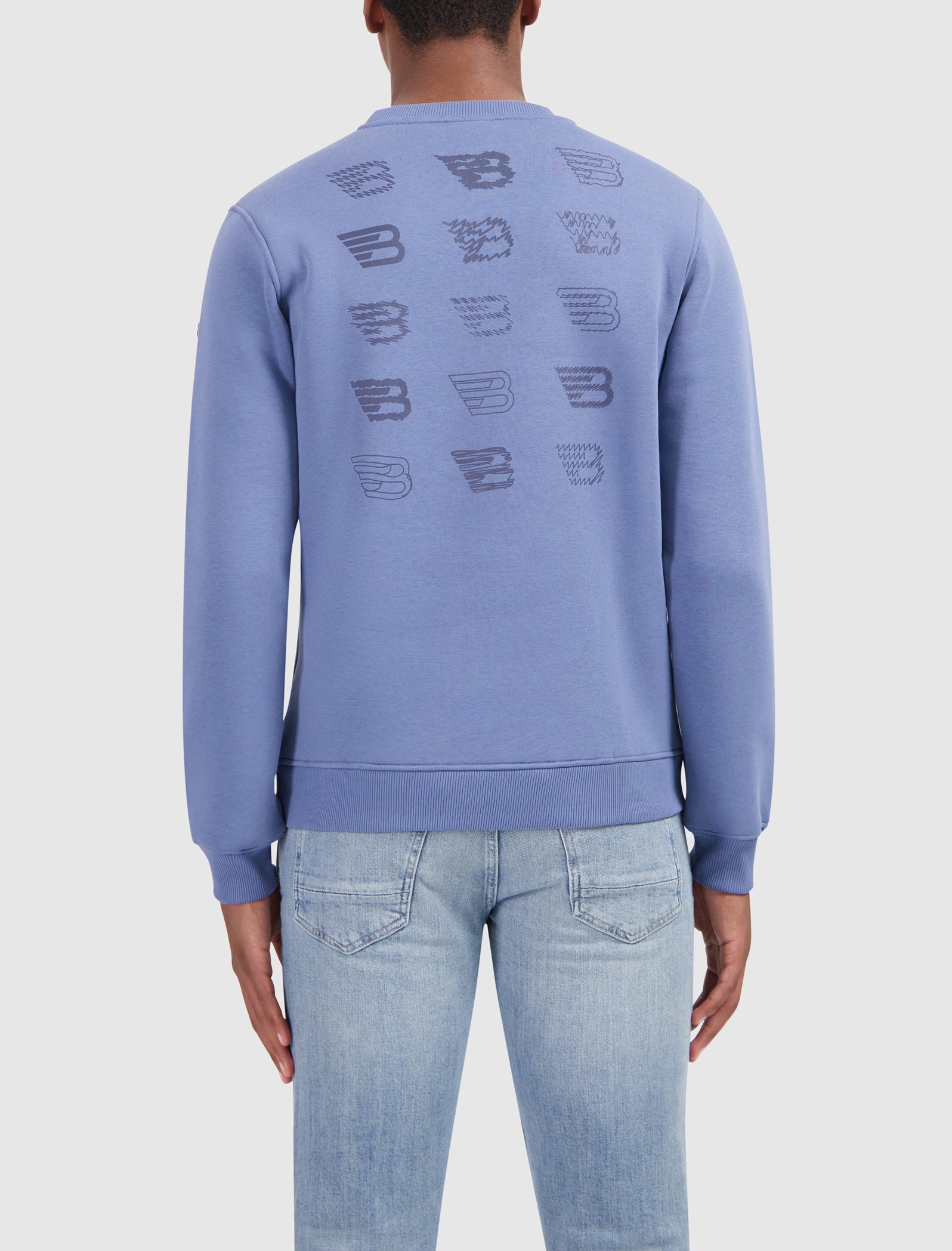 Scribble Icon Logo Sweater | Blue Grey